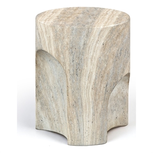 Meridian Furniture Olira Travertine Concrete Indoor / Outdoor End Table
