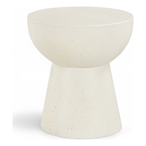 Meridian Furniture Avaya Cream Concrete Indoor / Outdoor End Table