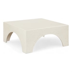 Meridian Furniture Renza Cream Concrete Indoor / Outdoor Coffee Table