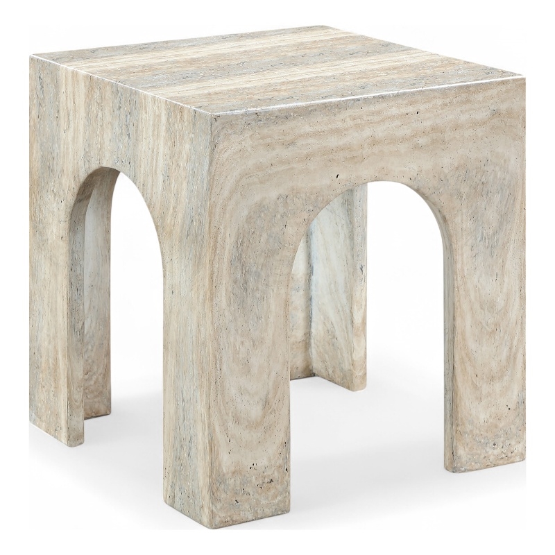 Meridian Furniture Renza Travertine Concrete Indoor / Outdoor End Table