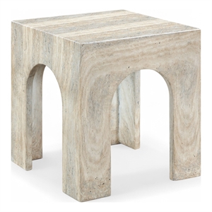 Meridian Furniture Renza Travertine Concrete Indoor / Outdoor End Table