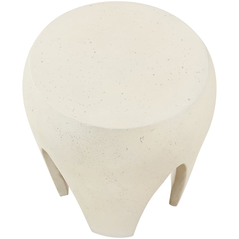 Meridian Furniture Moxie Cream Concrete Indoor / Outdoor End Table