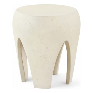 Meridian Furniture Moxie Cream Concrete Indoor / Outdoor End Table
