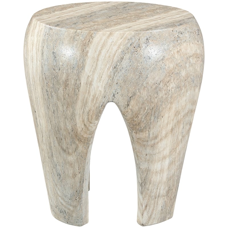 Meridian Furniture Moxie Travertine Concrete Indoor / Outdoor End Table