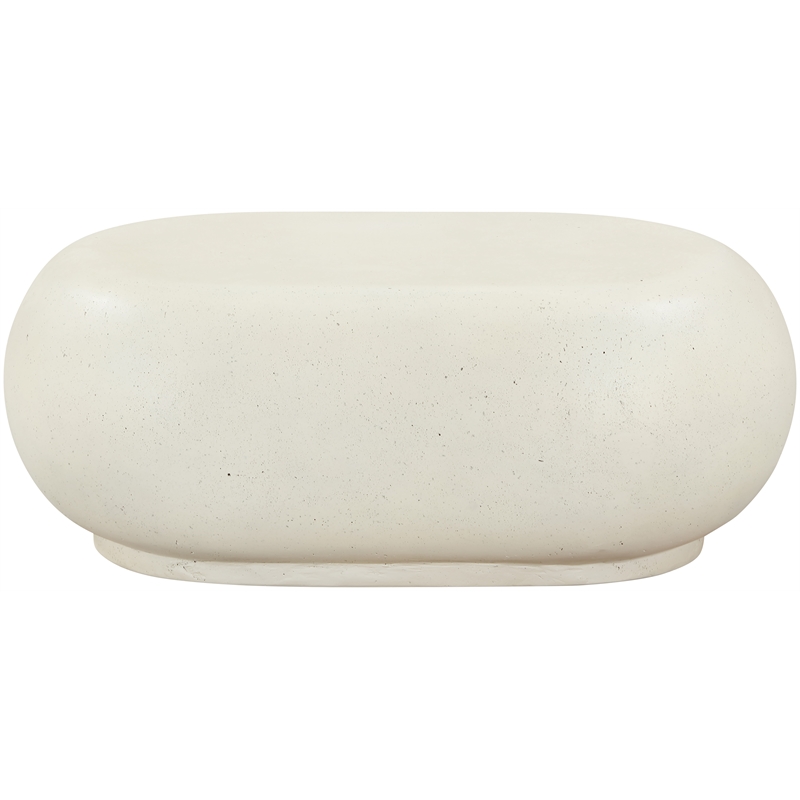 Meridian Furniture Pebble Cream Concrete Indoor / Outdoor Coffee Table