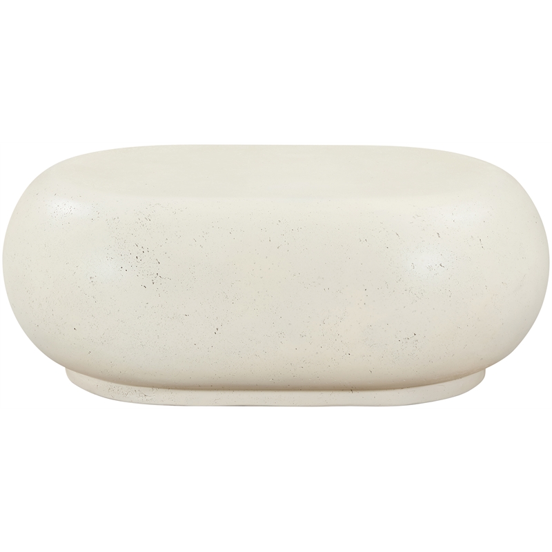 Meridian Furniture Pebble Cream Concrete Indoor / Outdoor Coffee Table