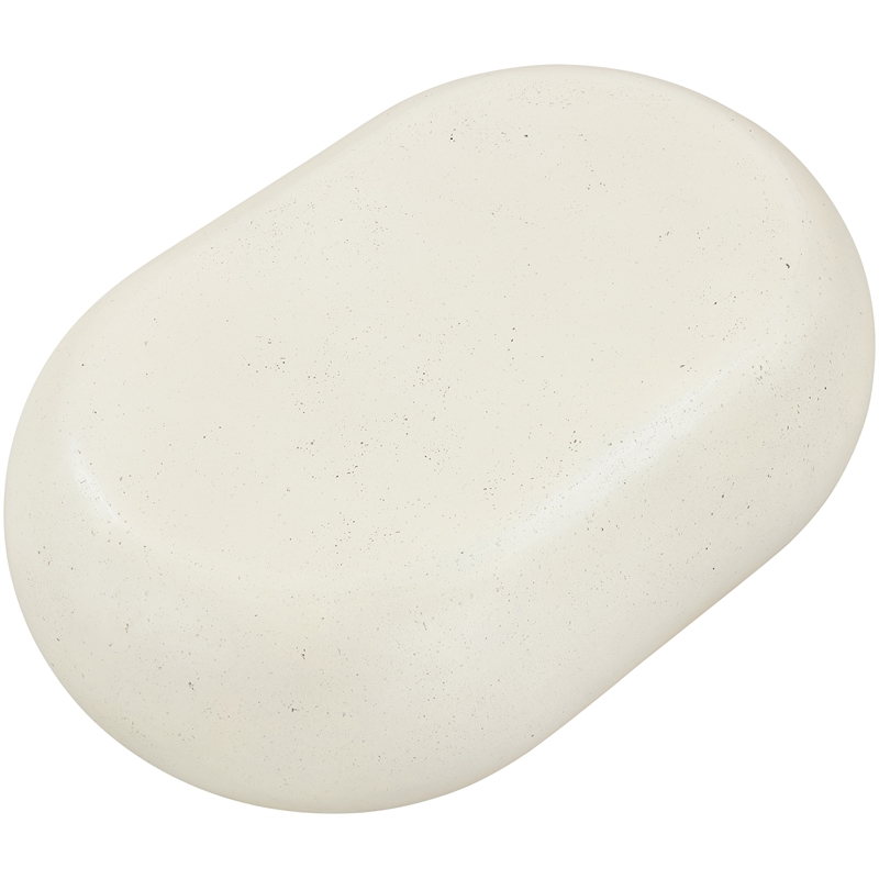 Meridian Furniture Pebble Cream Concrete Indoor / Outdoor Coffee Table