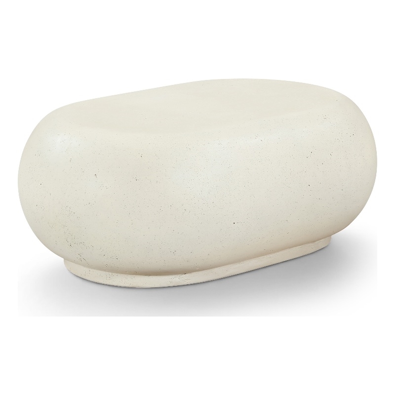 Meridian Furniture Pebble Cream Concrete Indoor / Outdoor Coffee Table