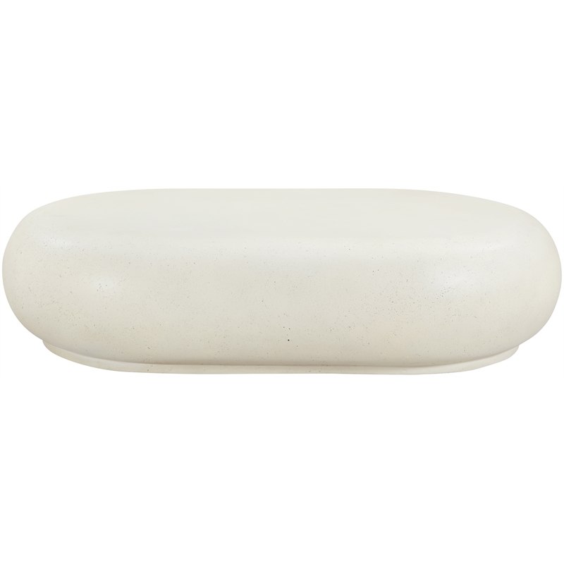 Meridian Furniture Pebble Cream Concrete Indoor / Outdoor Coffee Table