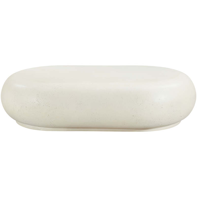Meridian Furniture Pebble Cream Concrete Indoor / Outdoor Coffee Table