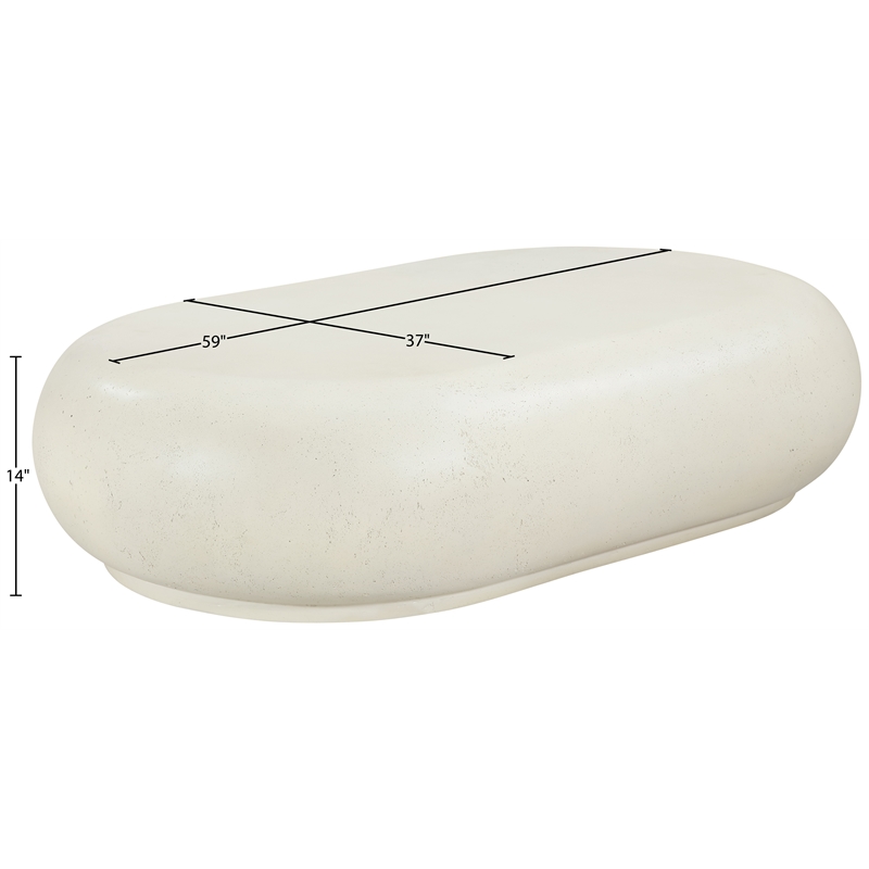 Meridian Furniture Pebble Cream Concrete Indoor / Outdoor Coffee Table