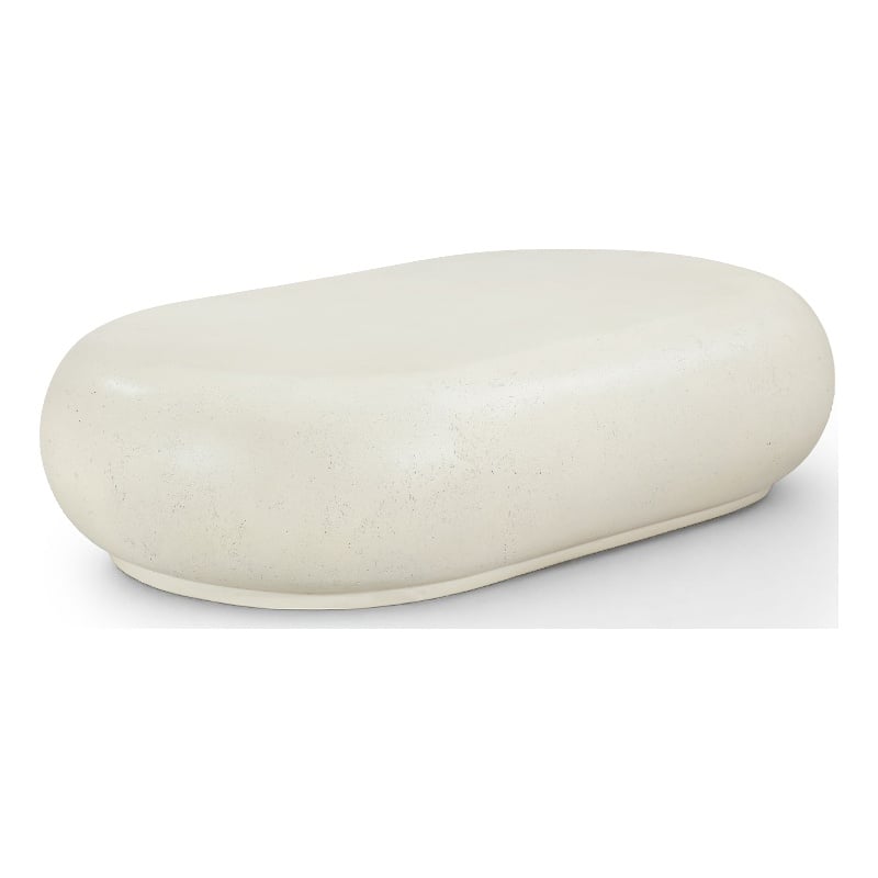 Meridian Furniture Pebble Cream Concrete Indoor / Outdoor Coffee Table