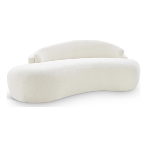 Meridian Furniture Caspian 79&quot Cream Chenille Fabric Upholstered Loveseat