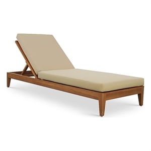 Meridian Furniture Mirella Natural Water Resistant Outdoor Patio Chaise Lounge