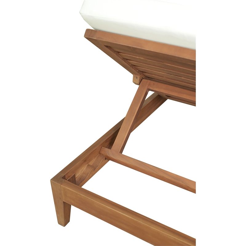 Meridian Furniture Mirella Natural Water Resistant Outdoor Patio Chaise Lounge