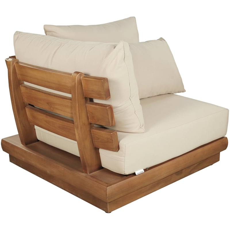 Meridian Furniture Mirella Tan Water Resistant Fabric Patio Corner Chair