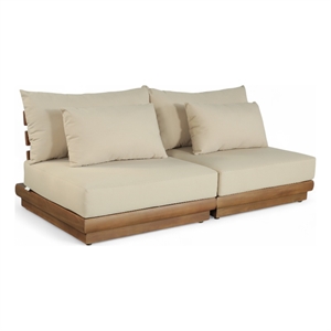 Meridian Furniture Mirella 74&quot Tan Water Resistant Fabric 2pc Patio Loveseat