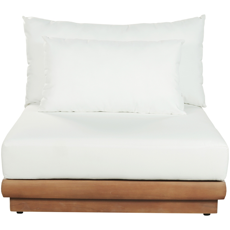 Meridian Furniture Mirella White Water Resistant Fabric Patio Armless Chair