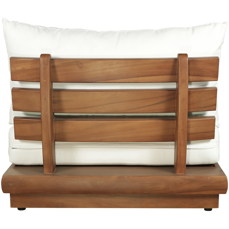 Meridian Furniture Mirella White Water Resistant Fabric Patio Armless Chair