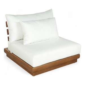 Meridian Furniture Mirella White Water Resistant Fabric Patio Armless Chair