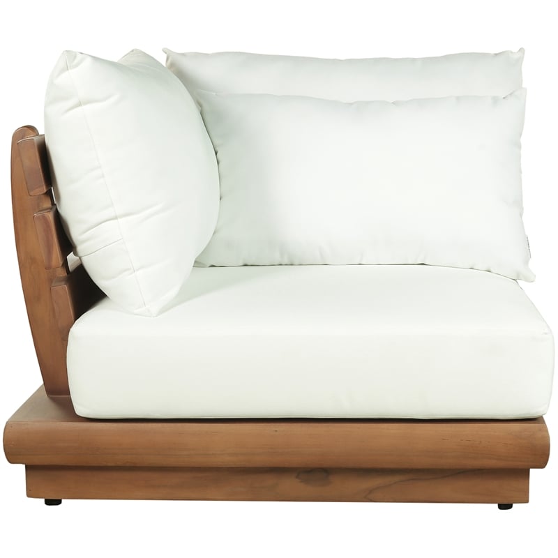 Meridian Furniture Mirella White Water Resistant Fabric Patio Corner Chair