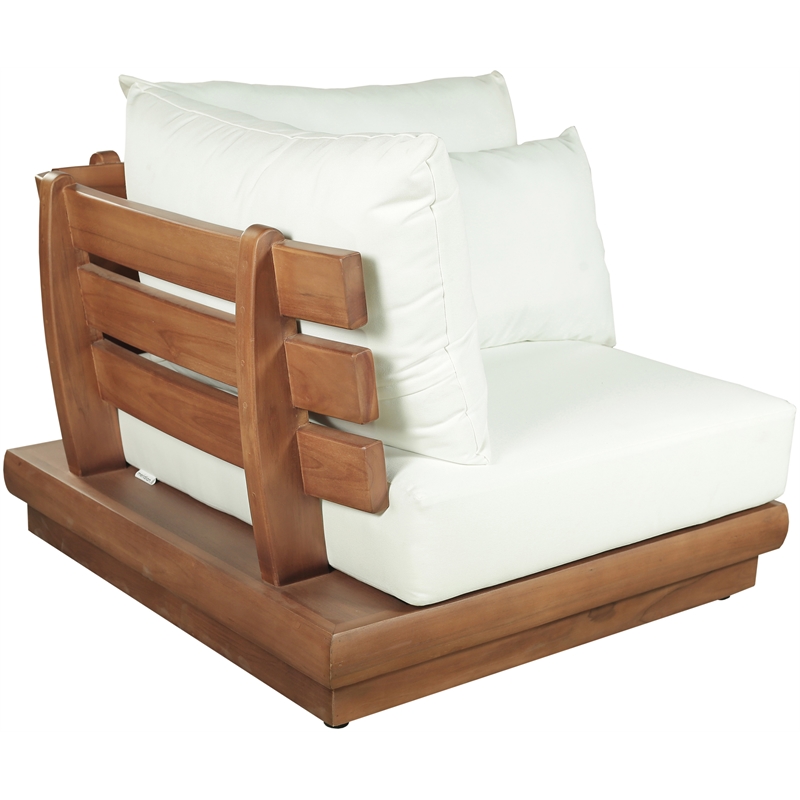 Meridian Furniture Mirella White Water Resistant Fabric Patio Corner Chair