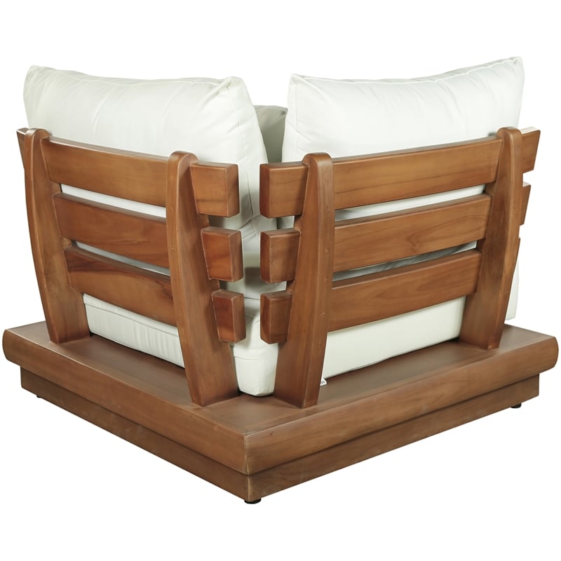 Meridian Furniture Mirella White Water Resistant Fabric Patio Corner Chair