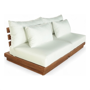 Meridian Furniture Mirella 74&quot White Water Resistant Fabric 2pc Patio Loveseat