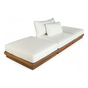Meridian Furniture Mirella 111&quot White Water Resistant Fabric 3pc Patio Sofa