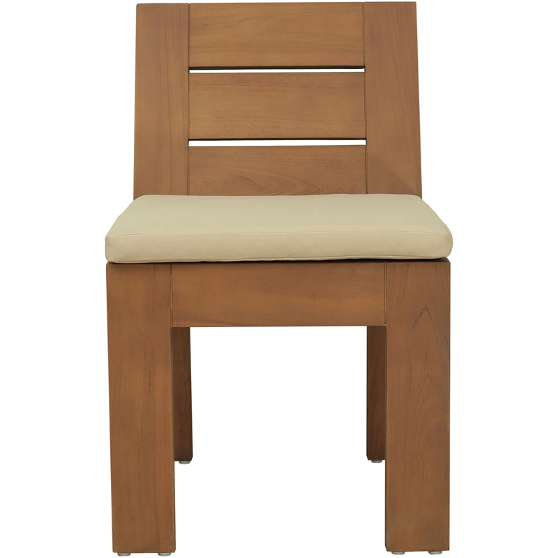 Meridian Furniture Mirella Tan Water Resist Fabric Patio Dining Side Chair