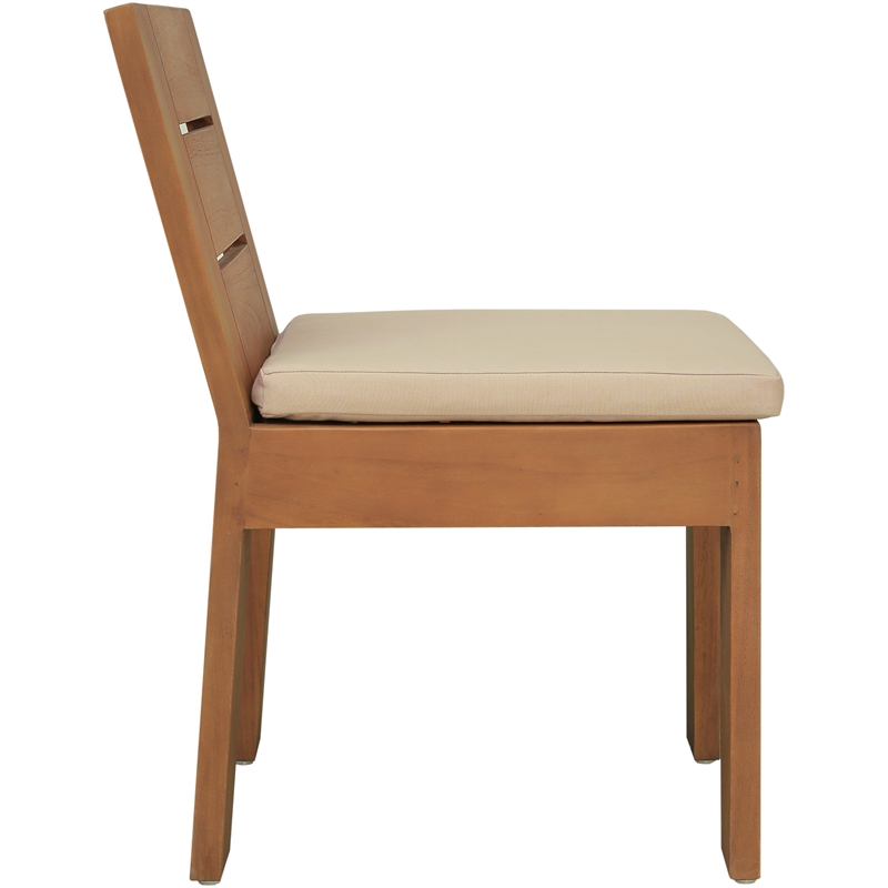 Meridian Furniture Mirella Tan Water Resist Fabric Patio Dining Side Chair