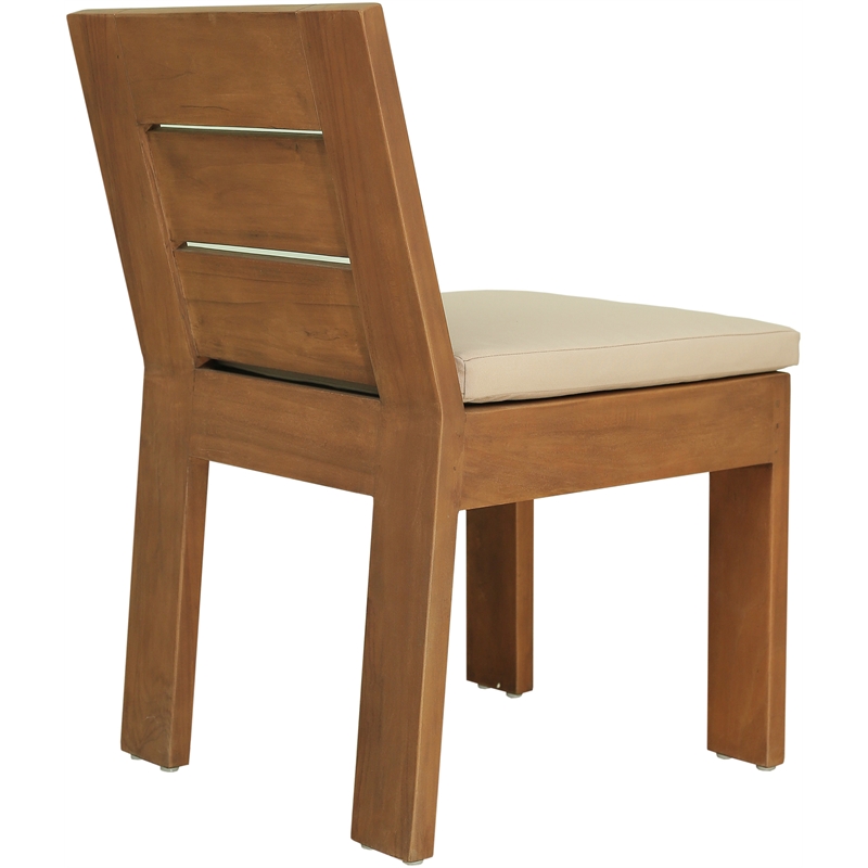 Meridian Furniture Mirella Tan Water Resist Fabric Patio Dining Side Chair