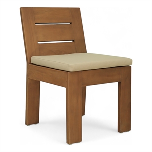 Meridian Furniture Mirella Tan Water Resist Fabric Patio Dining Side Chair