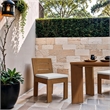 Meridian Furniture Mirella Off White Water Resist Fabric Patio Dining Side Chair