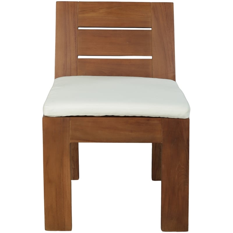 Meridian Furniture Mirella Off White Water Resist Fabric Patio Dining Side Chair