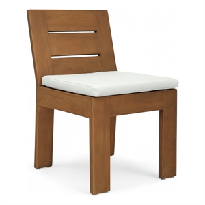 Meridian Furniture Mirella Off White Water Resist Fabric Patio Dining Side Chair