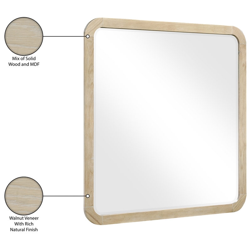 Meridian Furniture Annalise Natural Solid Wood Mirror