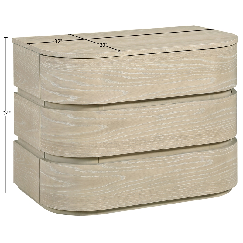 Meridian Furniture Annalise Natural Solid Wood Night Stand