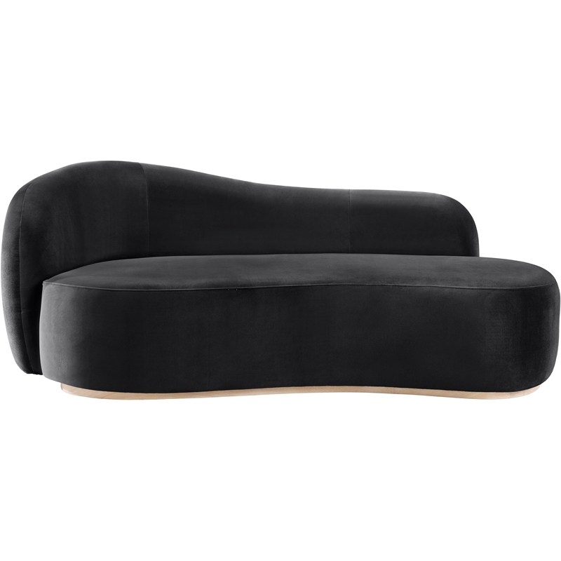 Meridian Furniture Gustavo Black Velvet Upholstered Chaise