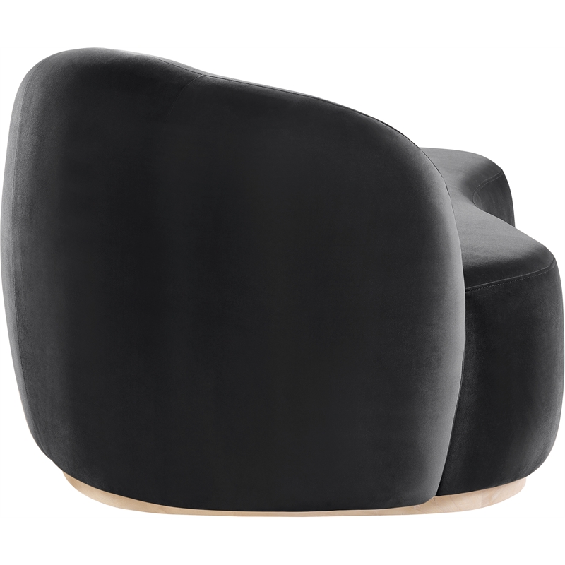 Meridian Furniture Gustavo Black Velvet Upholstered Chaise