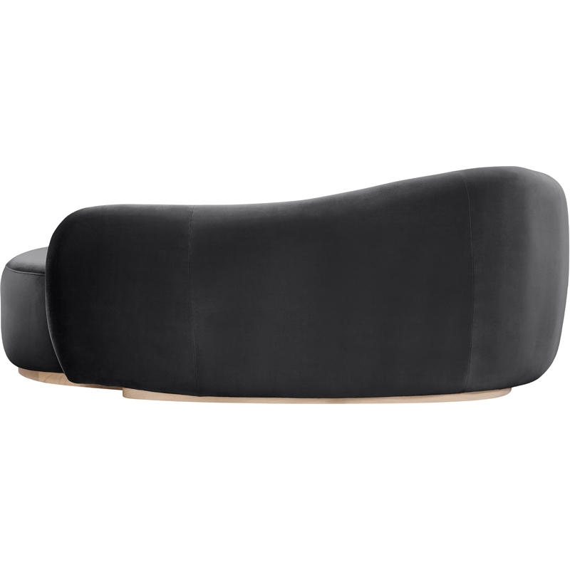 Meridian Furniture Gustavo Black Velvet Upholstered Chaise