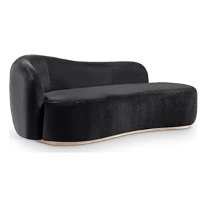 Meridian Furniture Gustavo Black Velvet Upholstered Chaise