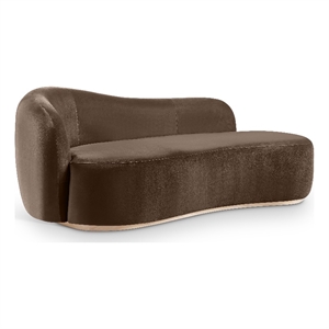 Meridian Furniture Gustavo Brown Velvet Upholstered Chaise