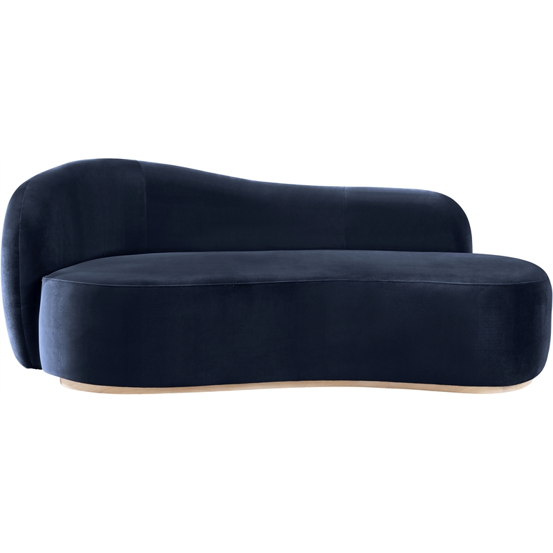 Meridian Furniture Gustavo Navy Velvet Upholstered Chaise
