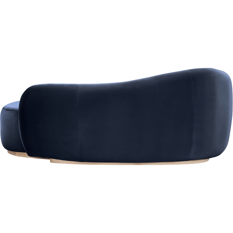 Meridian Furniture Gustavo Navy Velvet Upholstered Chaise