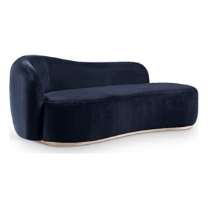 Meridian Furniture Gustavo Navy Velvet Upholstered Chaise
