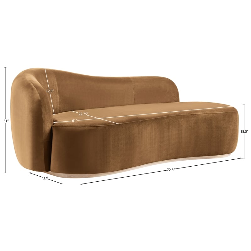 Meridian Furniture Gustavo Saddle Velvet Upholstered Chaise