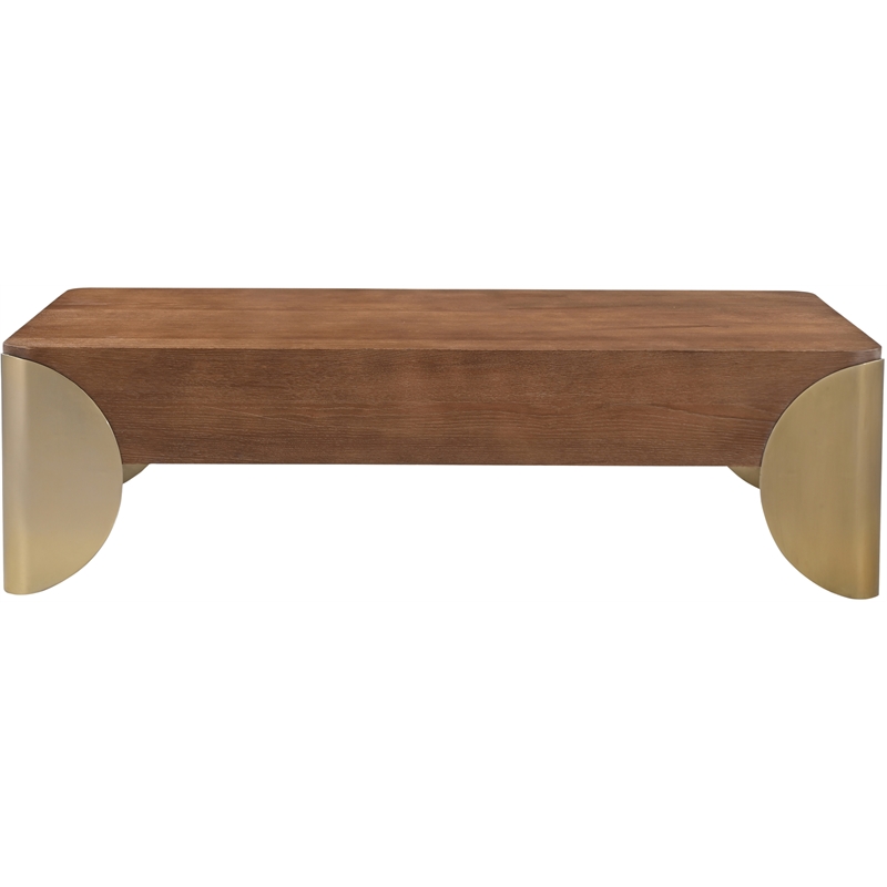 Meridian Furniture Cazari Brown Oak Wood And Iron Coffee Table