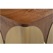 Meridian Furniture Cazari Brown Oak Wood And Iron End Table