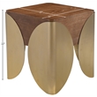 Meridian Furniture Cazari Brown Oak Wood And Iron End Table
